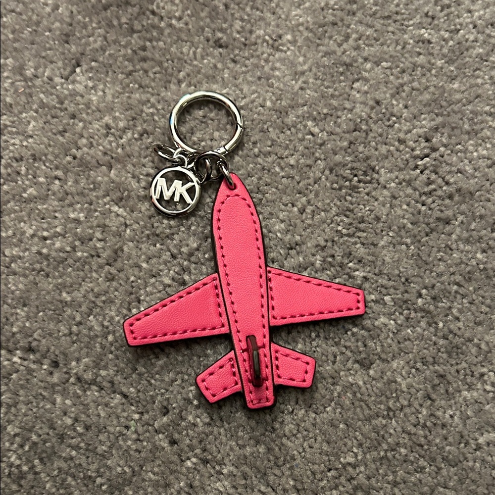 Michael Kors Vibrant Pink Airplane Keychain